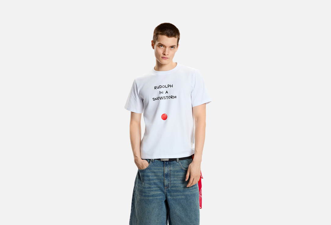 Изображение товара Футболка URBN WILD rudolph для мужчин из хлопка с лайкрой демисезонная