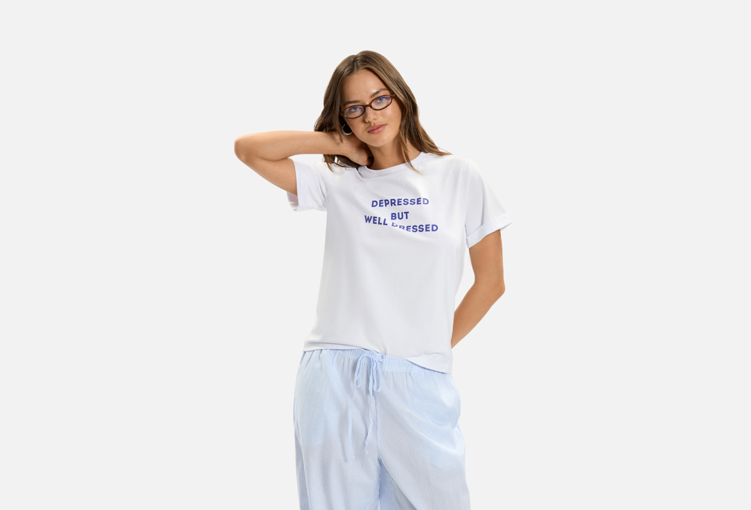 Изображение товара Стильная хлопковая футболка с отворотом URBN WILD depressed для женщин