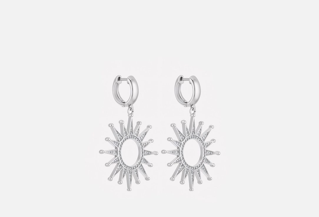 Изображение товара Краси́вые серебряные серьги Kuksa Sun Silver с фианитами для женщин