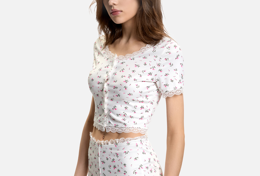 

Пижама с коротким рукавом ONIR, Принт, Цветок S мл