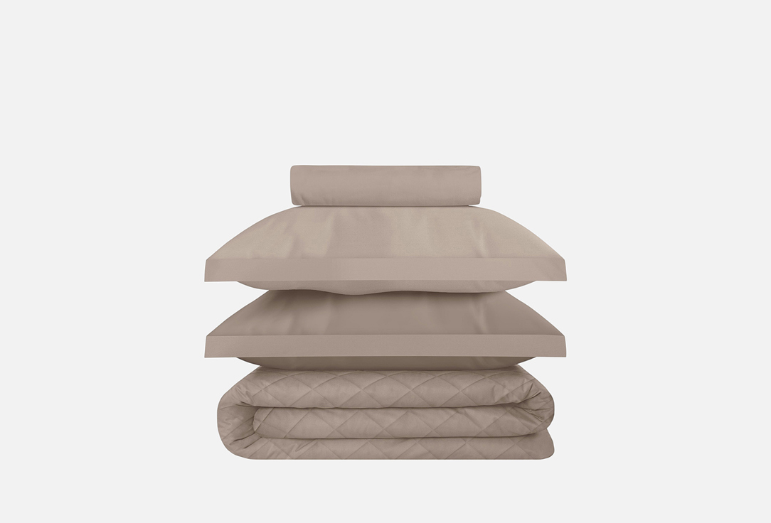 Изображение товара Коплект постельного белья ECOTEX Моноспейс с одеялом, Бежевый, Евро