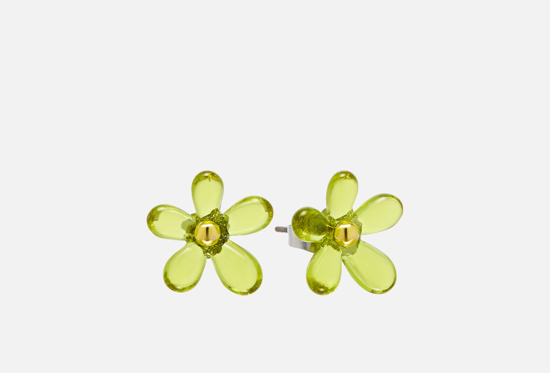 

Cерьги-пусеты ФЕТИШ, Flowers Green 2 шт
