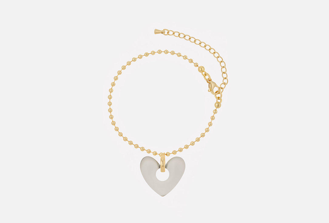 Изображение товара Браслет Фетиш Secrets Gray Golden с подвеской в виде сердца женский украшение из латуни и акрила