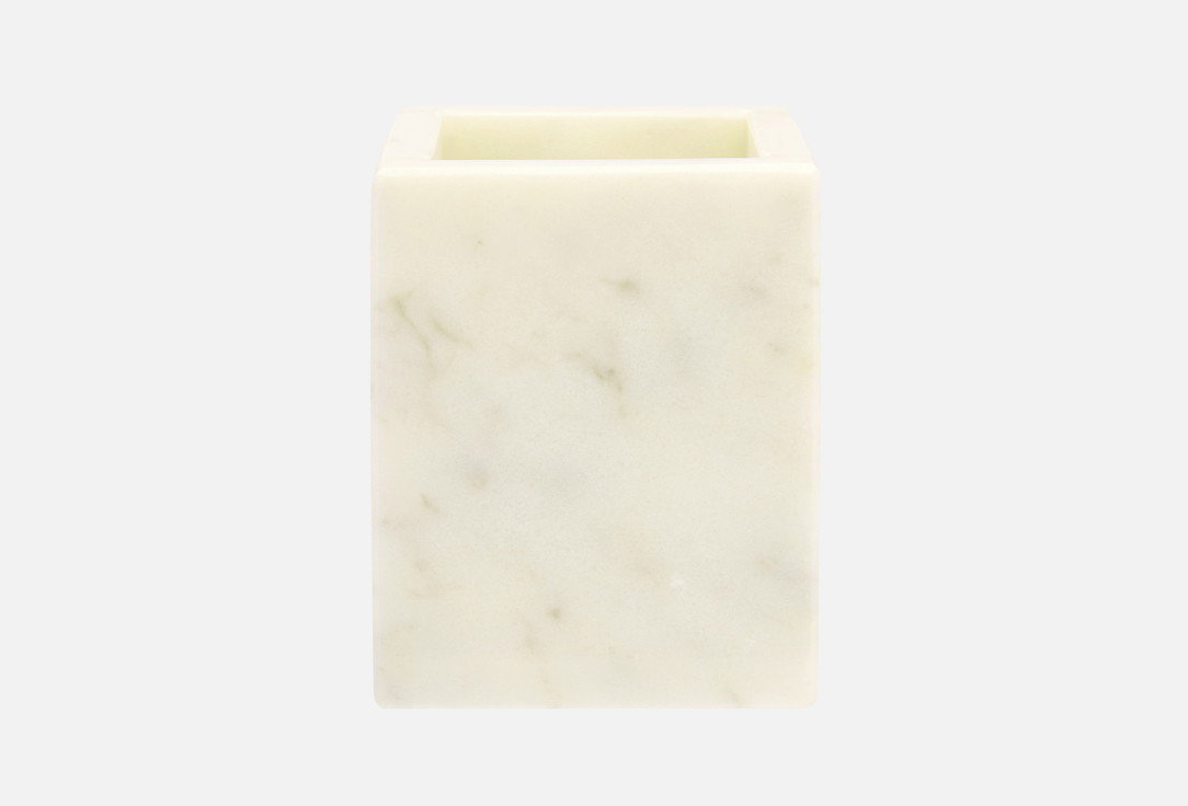 Изображение товара Стакан для ванной комнаты НАТУРКАМЕНЬ белый, 6х8 см