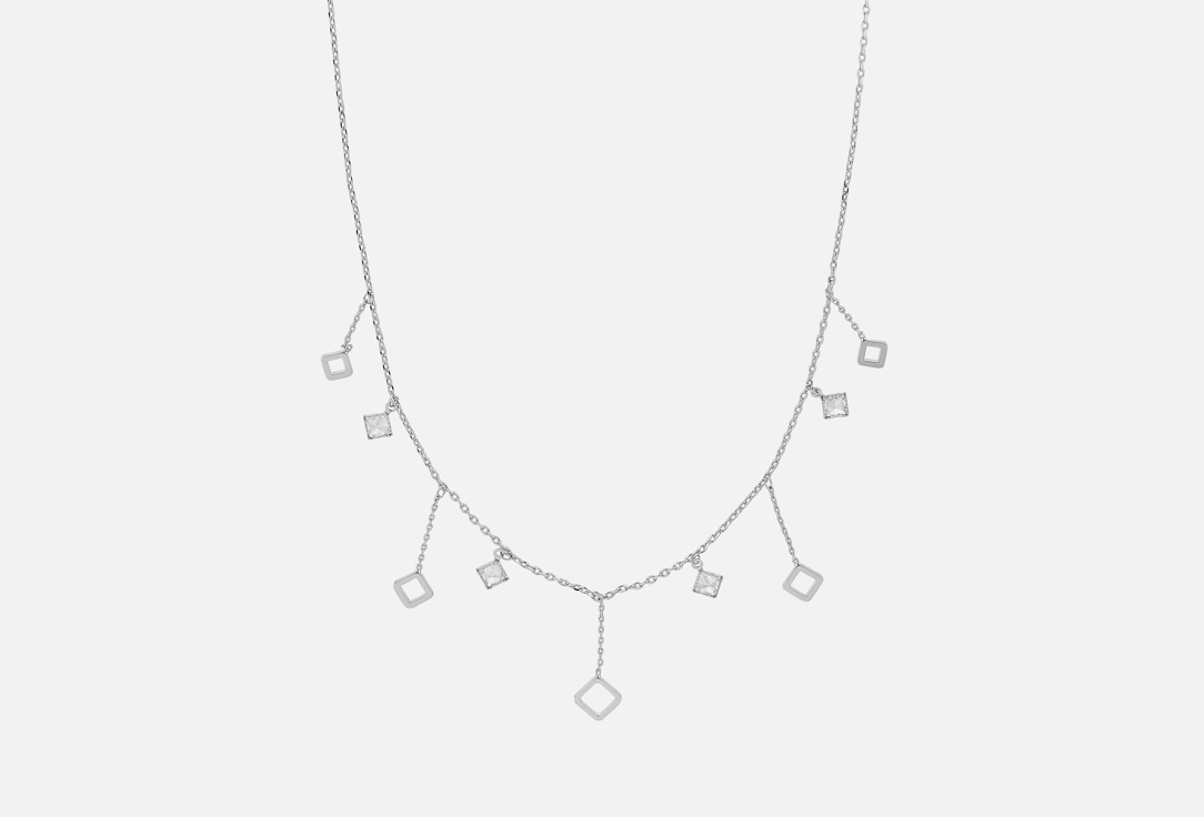 Изображение товара Стильное колье Attribute Shop Choker Rhombuses silver с цирконами