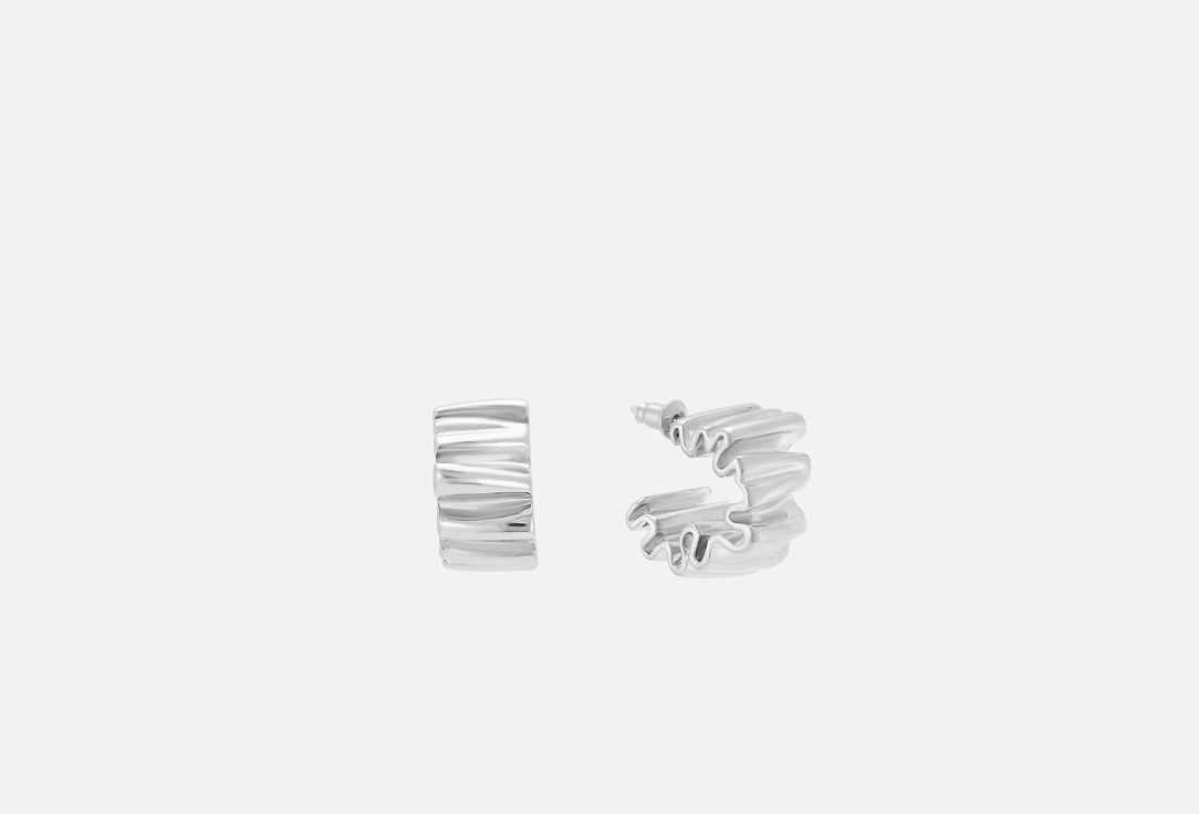 Серьги ATTRIBUTE SHOP Wavy silver 2 шт