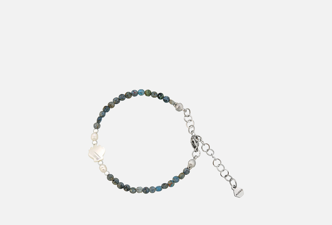 Изображение товара Браслет AUDEO из натурального апатита с ракушкой и жемчугом, медицинская сталь