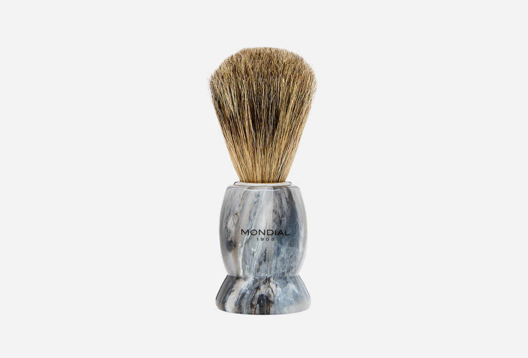 Изображение товара Помазок для бритья Mondial серый мрамор барсучий ворс Италия