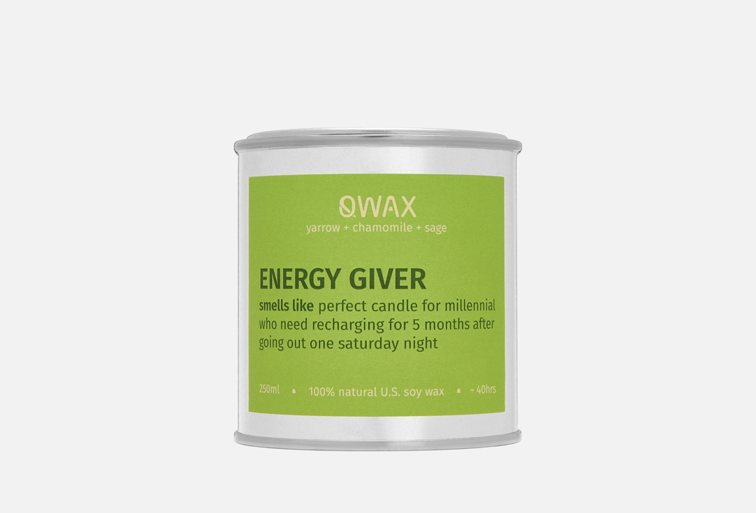 Изображение товара Ароматическая свеча qwax energy giver