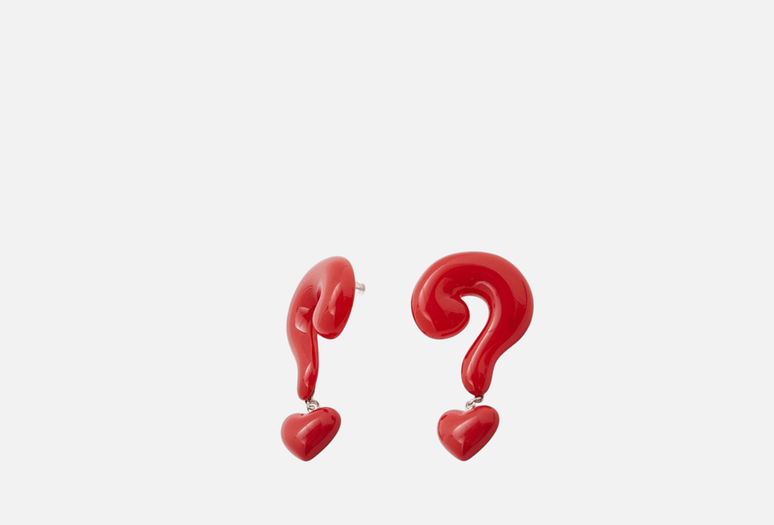

Серьги PABUR, QUESTION красный 2 шт