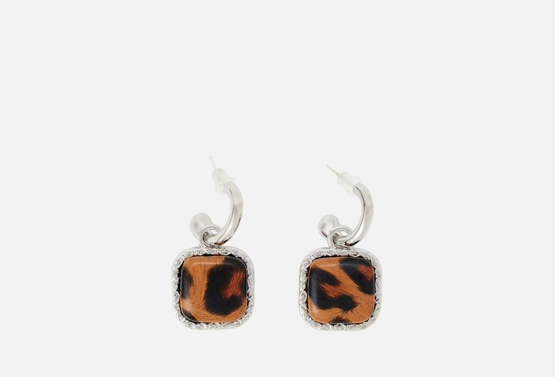 Изображение товара Серьги PABUR LEO серебряные с анималистичным принтом