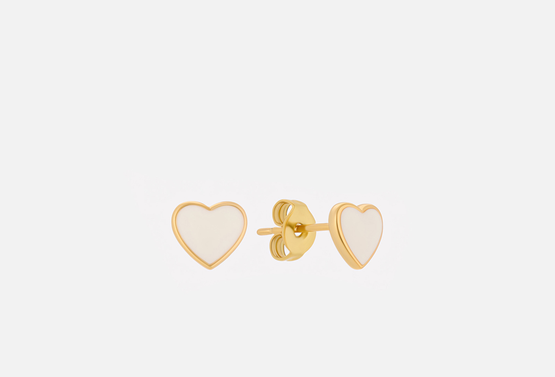 

Серьги KOMSI BRAND, Love mini gold-white 2 шт