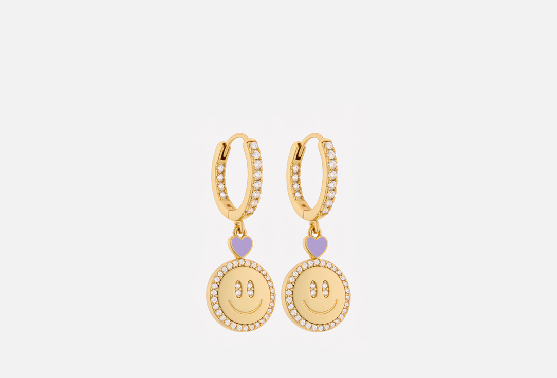 

Серьги KOMSI BRAND, Emoji Love gold-violet 1 шт