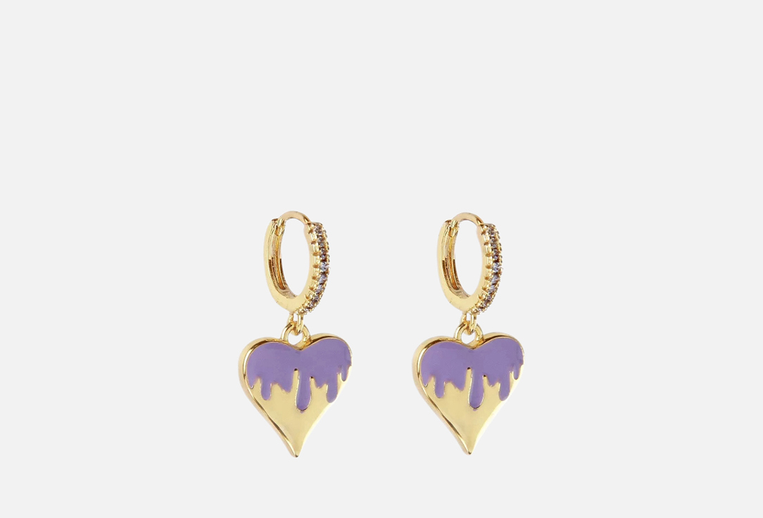 

Серьги KOMSI BRAND, Melt the love gold-violet 2 шт