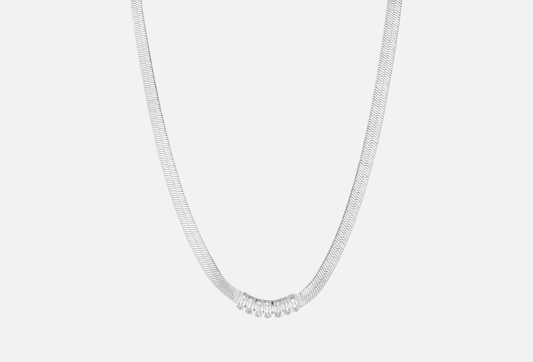 Изображение товара Колье Настроение женщины Змейка из латунь с серебром и цирконами 45 см