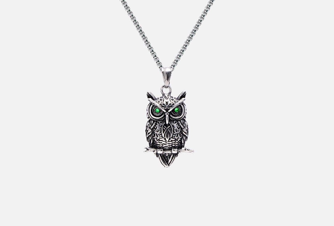 Изображение товара Подвеска Настроение женщины Филин из титановой стали с цирконами ShineBeauty