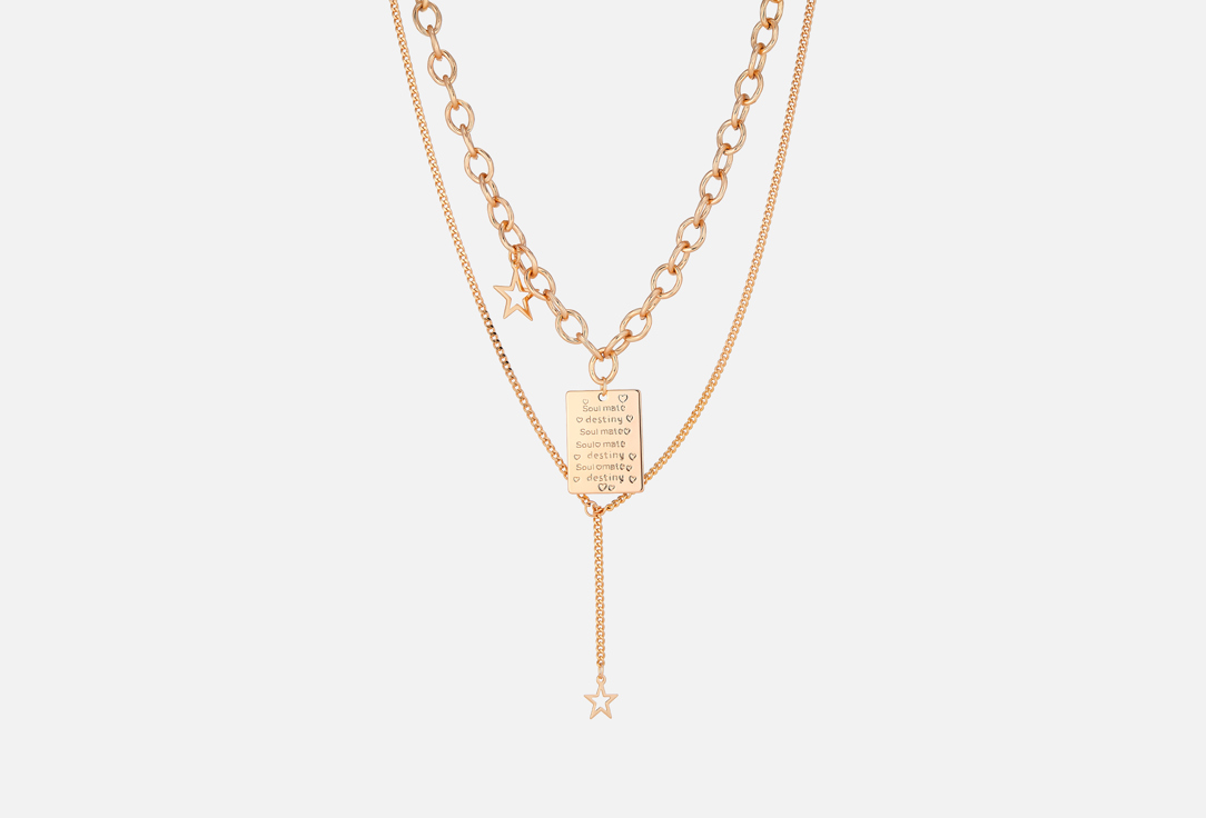 Изображение товара Многослойное колье Настроение женщины из латуни с позолотой 40+3 см