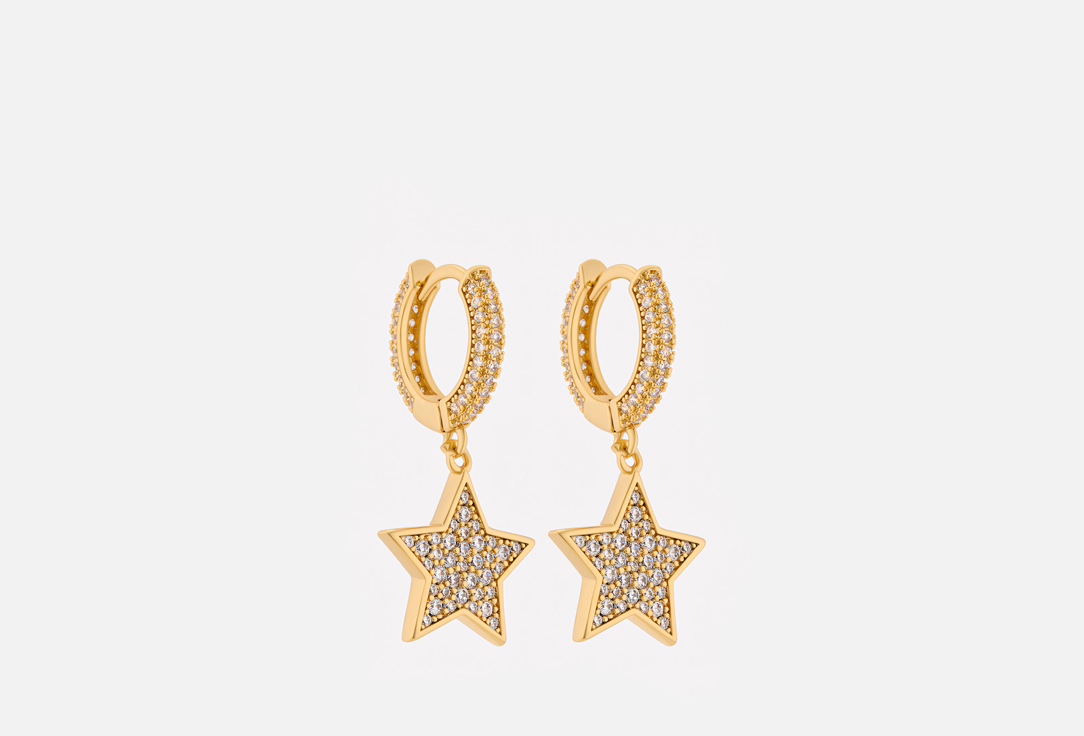 Изображение товара Серьги Stars fianits из стерлингового серебра с белыми фианитами 3,5 см