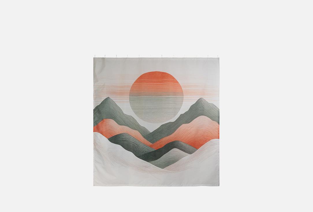 Изображение товара Штора для ванной комнаты JoyArty Солнце за горами 180x200 см водоотталкивающая сатен