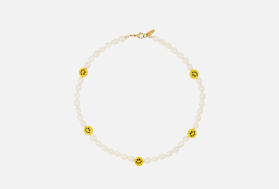 Изображение товара Стильный кожаный чокер Yellow Smilies Komsi для женщин ручная работа