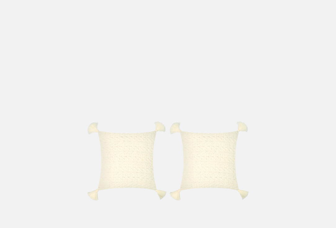 

Комплект декоративных наволочек DIVNAYA IVA, Бежевый, Молочный, 45х45 2 шт