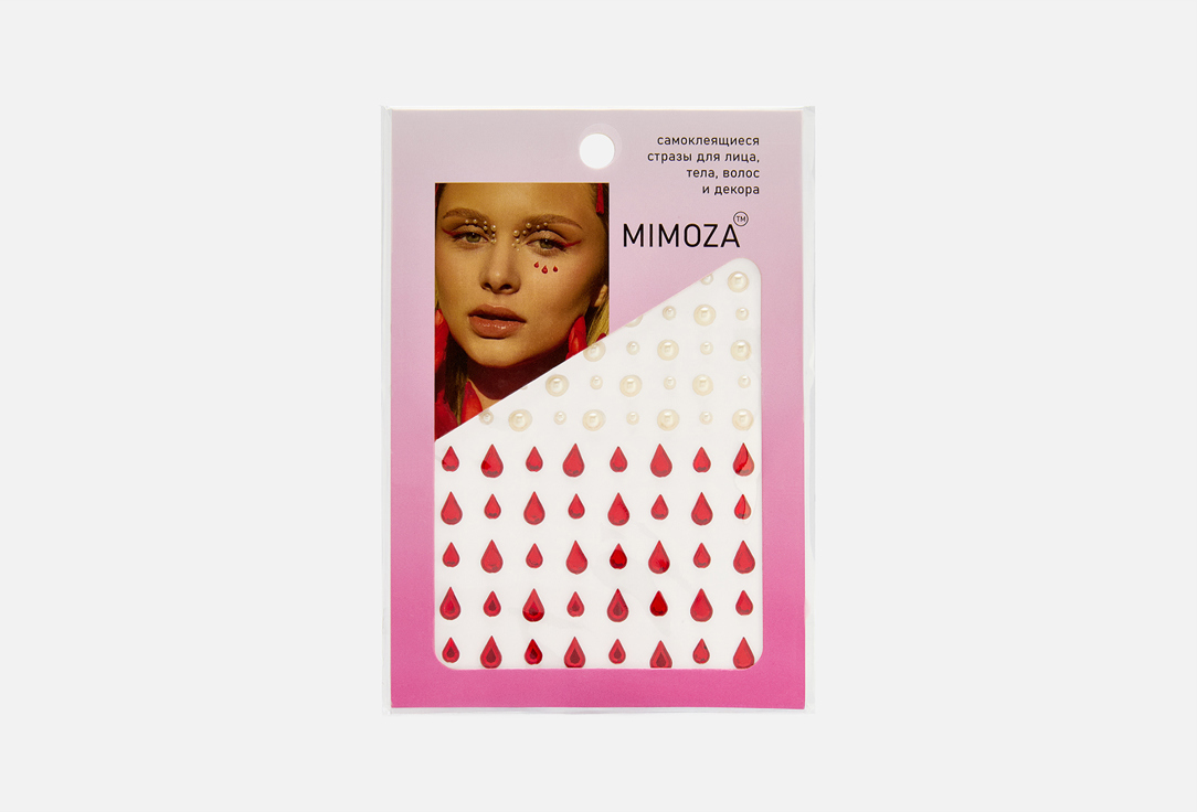 Изображение товара стразы самоклеящиеся для макияжа MIMOZA red tears