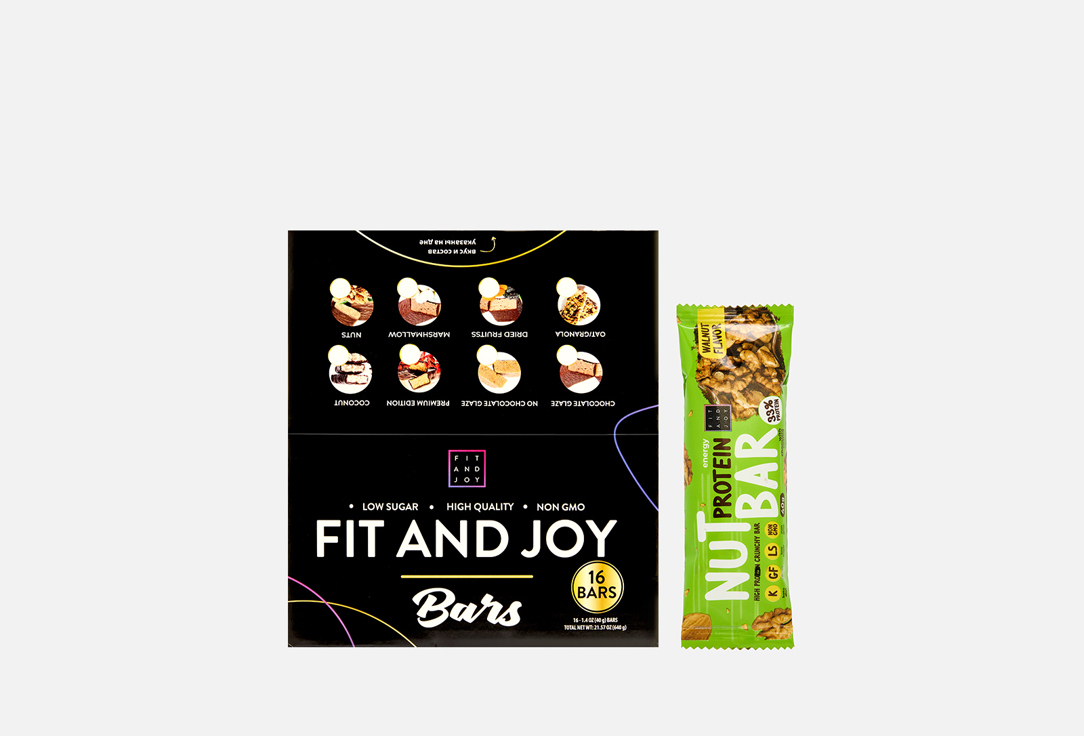 Изображение товара набор протеиновых батончиков Fit And Joy грецкий орех