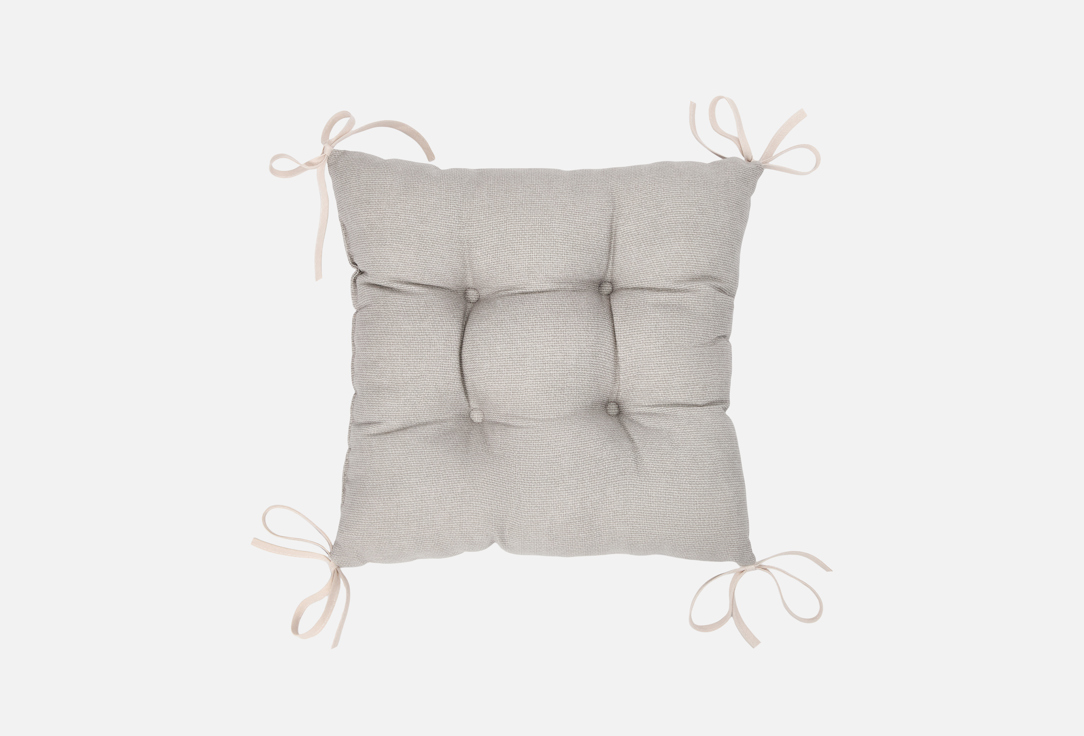 Изображение товара Подушка на стул Унисон Basic 40х40 см светло-серая с тафтингом для кресел и стульев