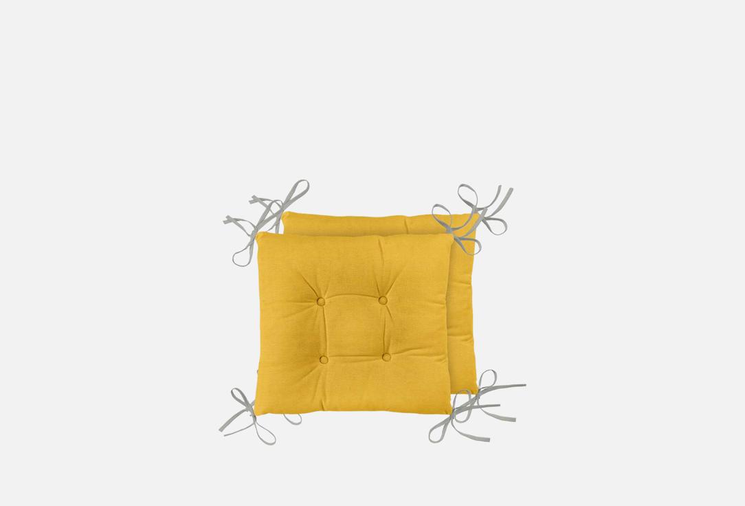 

Комплект подушек на стул УНИСОН, Желтый, Basic, желтый, 40х40 2 шт