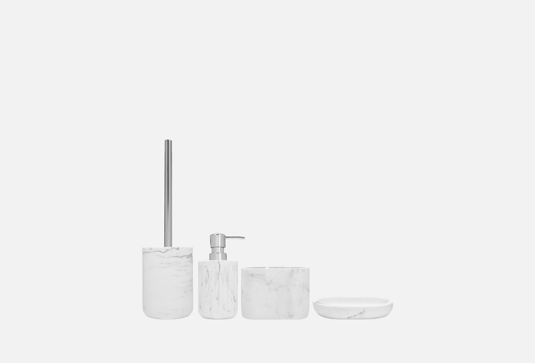 Изображение товара Набор для ванной DENEZO Day four из полирезина в стиле мрамор, 4 предмета
