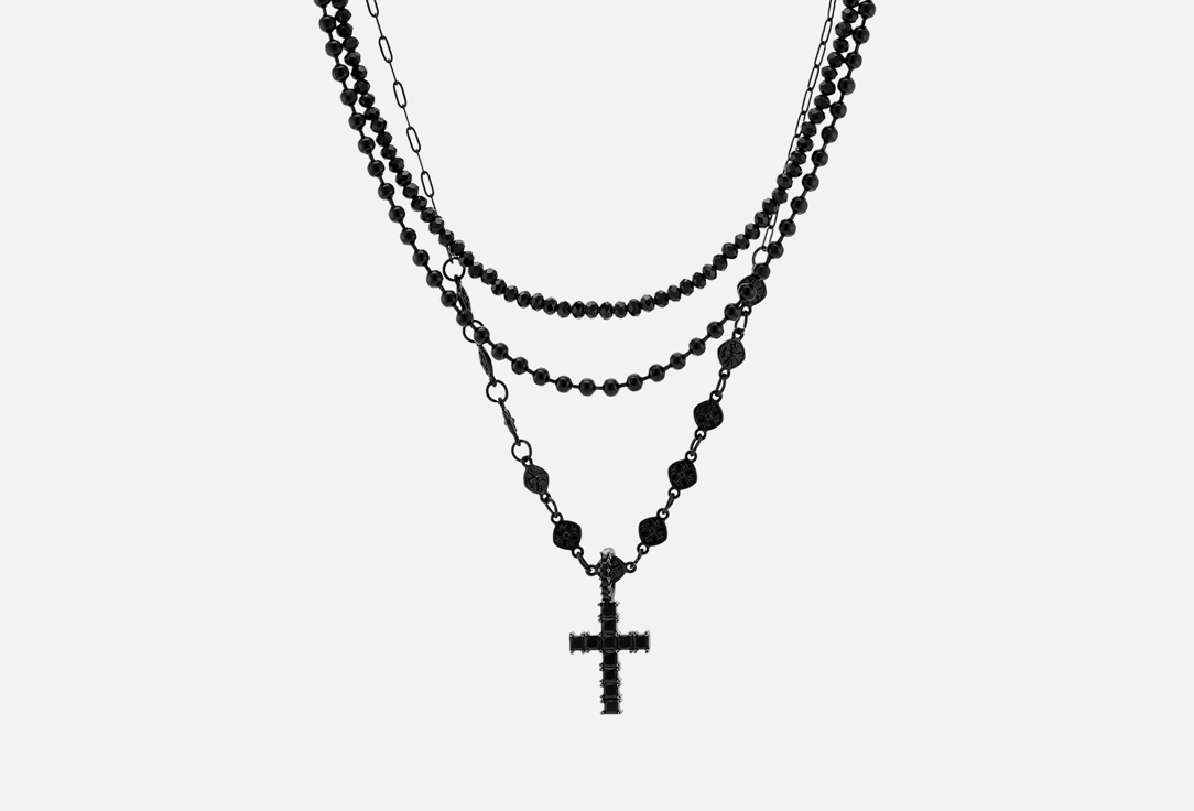 Изображение товара Стильное колье из хирургической стали с бусинами и цирконами для женщин