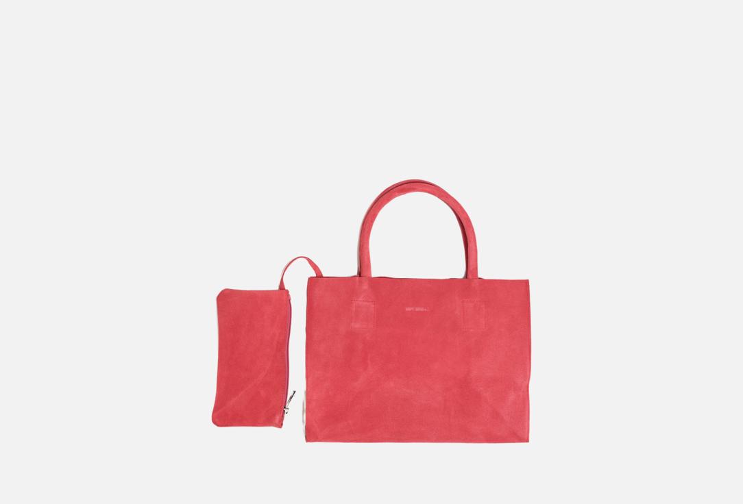 Изображение товара Стильная сумка шопер из натуральной замши для женщин с косметичкой