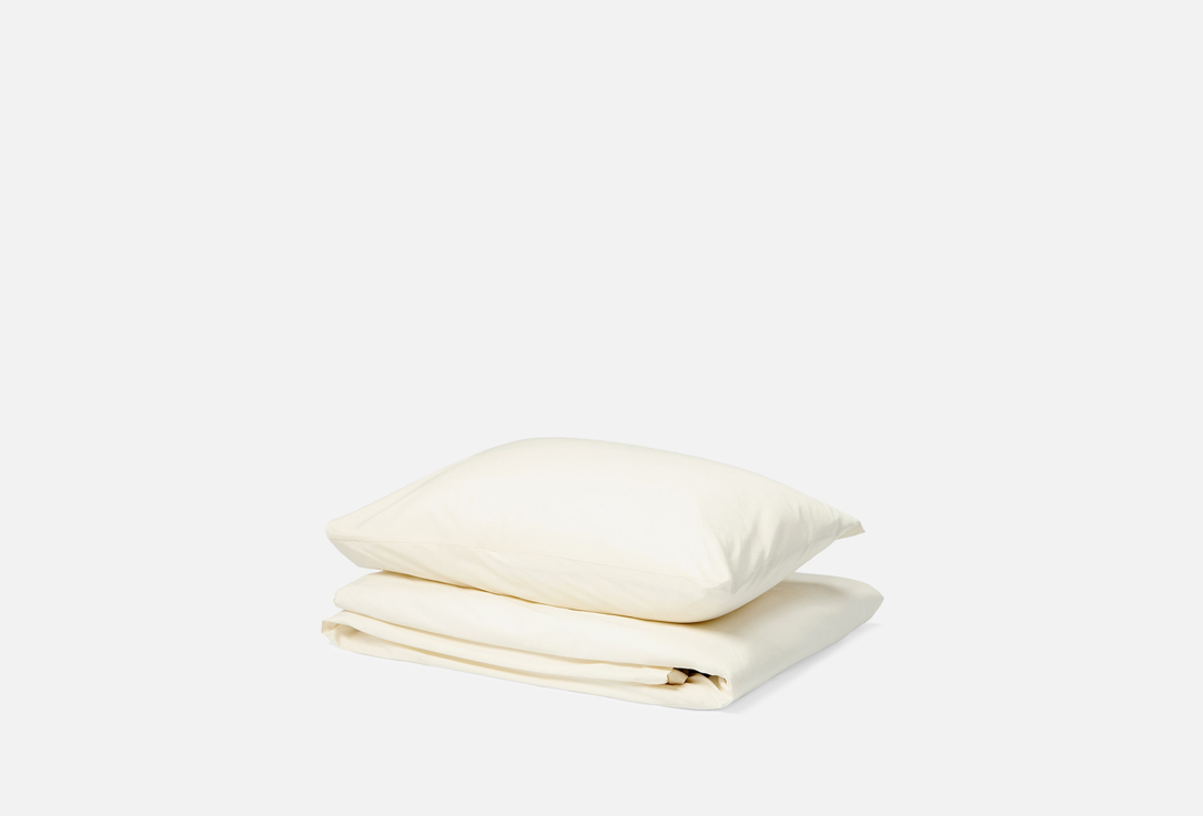 Изображение товара Комплект постельного белья Mollen жемчужно-белый 1.5-спальный сатин 400 ТС