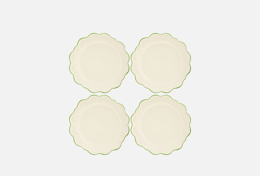 Изображение товара Набор тарелок плоских ROOMI с зеленой каймой, 22,3 см