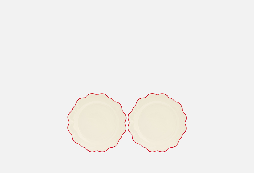 Изображение товара Набор тарелок плоских ROOMI с красной каймой, 22,3 см