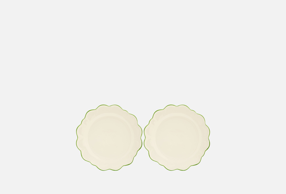 Изображение товара Набор тарелок плоских ROOMI с зеленой каймой, 22,3 см