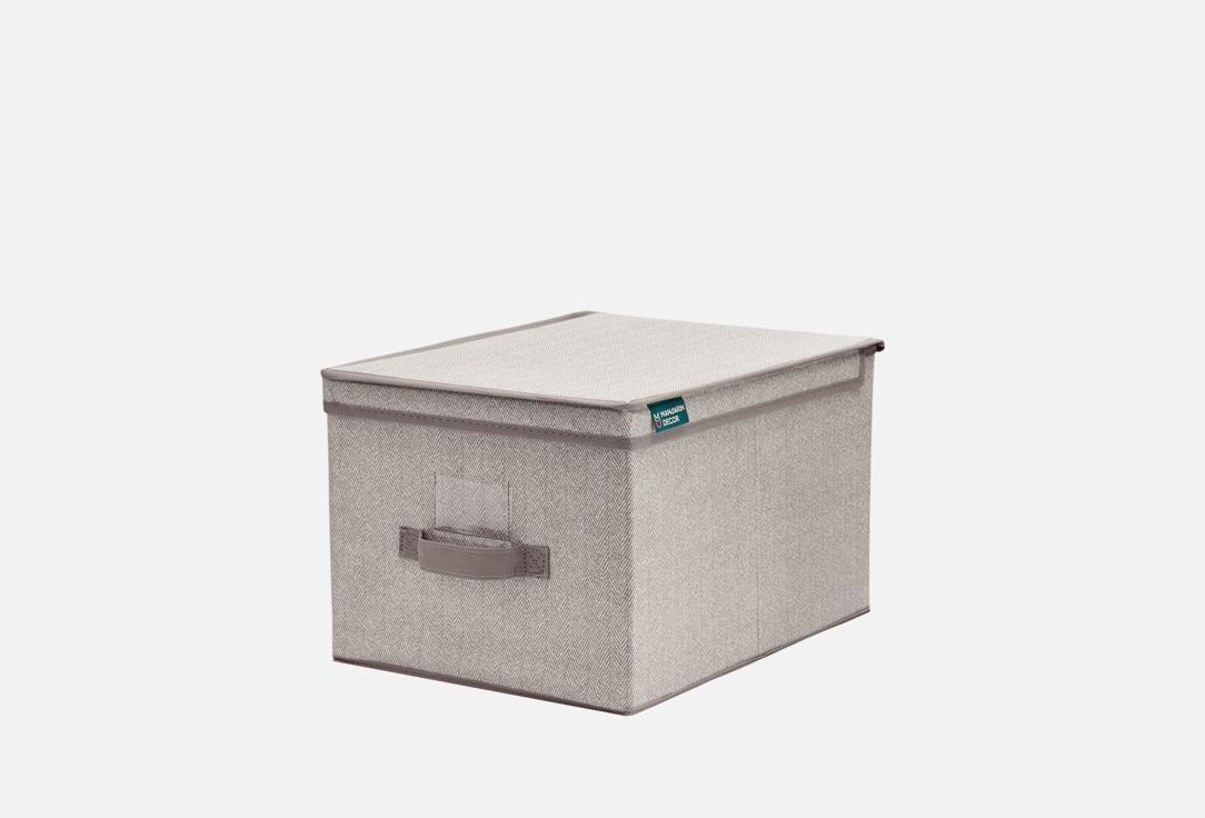 Изображение товара Коробка для хранения Mandarin Decor Melange, с крышкой, бежевая, 40х30х25