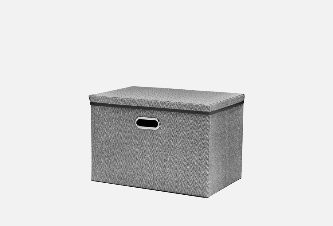 Изображение товара Коробка для хранения Mandarin Decor Melange, с крышкой, серая, 29х44х30