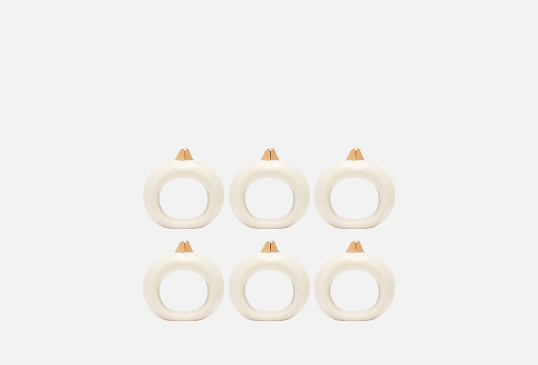 

Кольцо для салфеток MYATASHOP, Белый, Harvest Collection, Тыква 6 шт