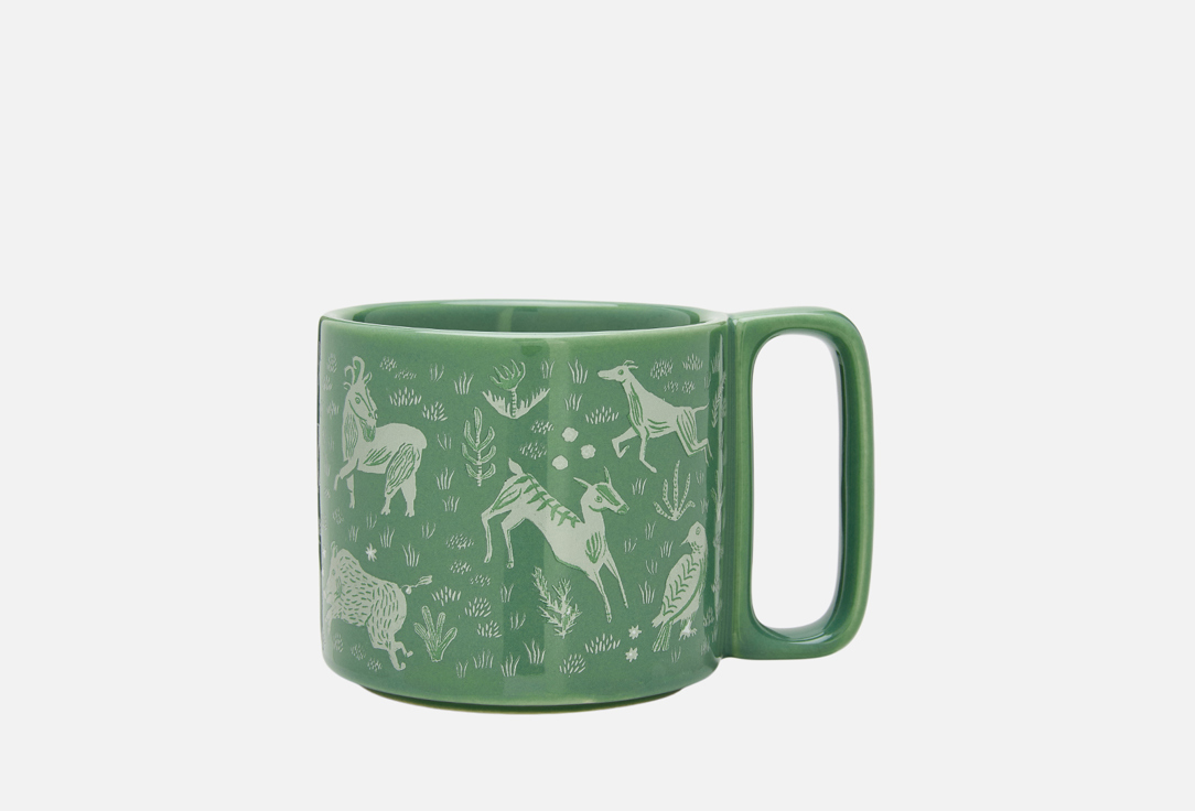 Изображение товара Керамическая кружка ROOMI Лесные звери 300 мл с рисунком для микроволновой печи