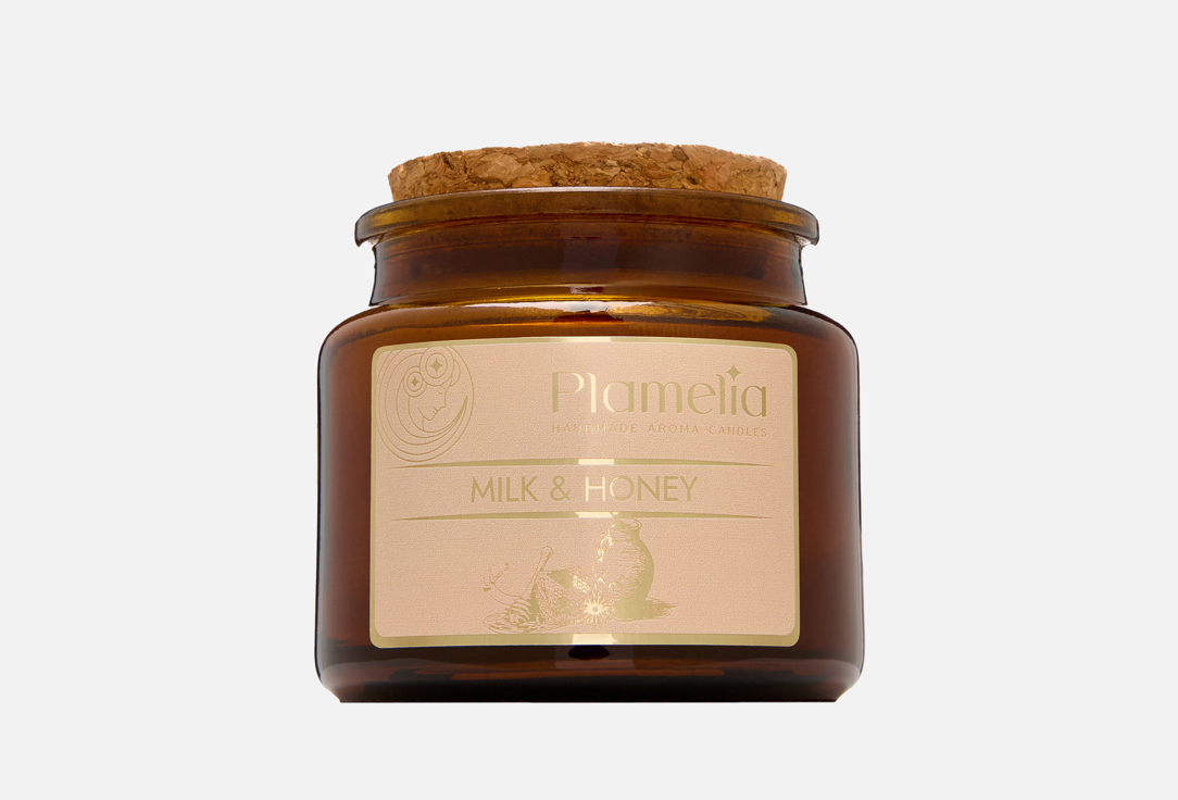 Изображение товара Ароматическая свеча Plamelia Milk & honey натуральная до 20 часов горения