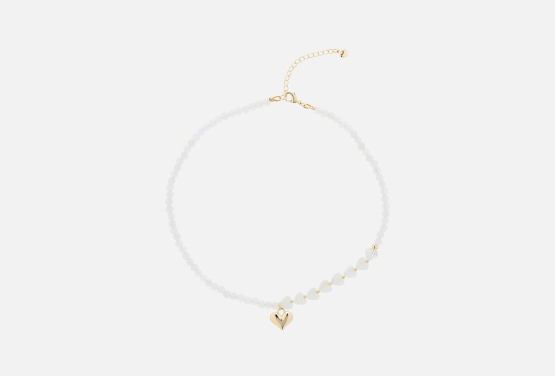 

колье 19.STONE, Из розового кварца и перламутра 1 шт