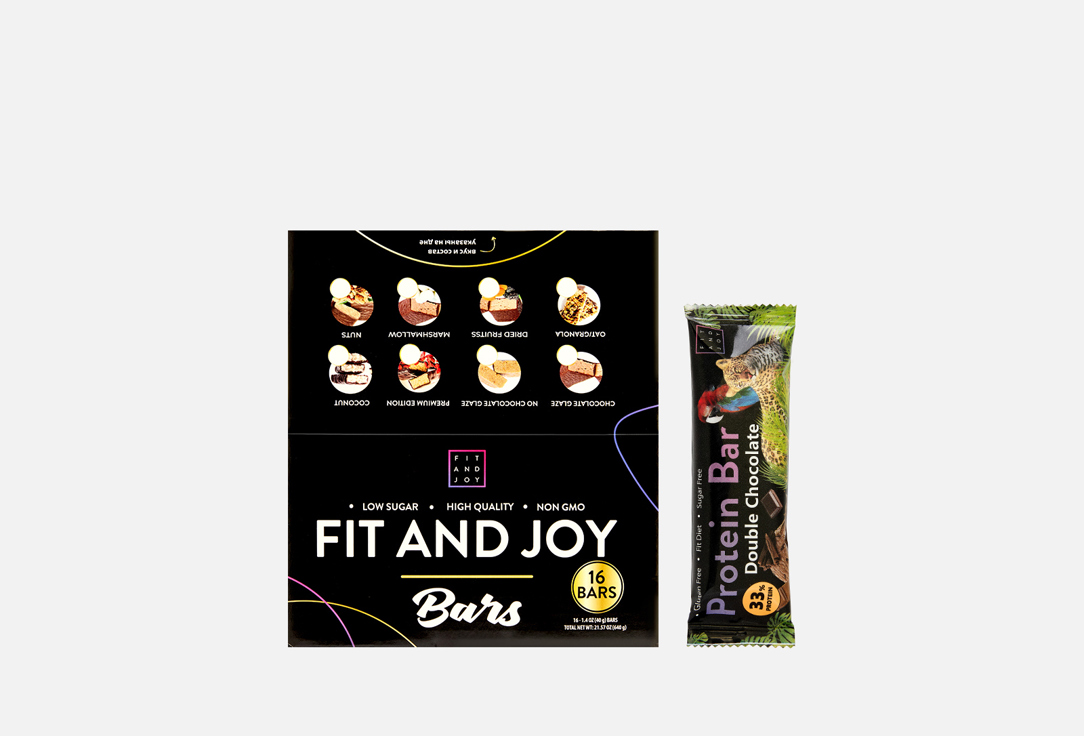 Изображение товара Протеиновый батончик Fit and Joy двойной шоколад без сахара