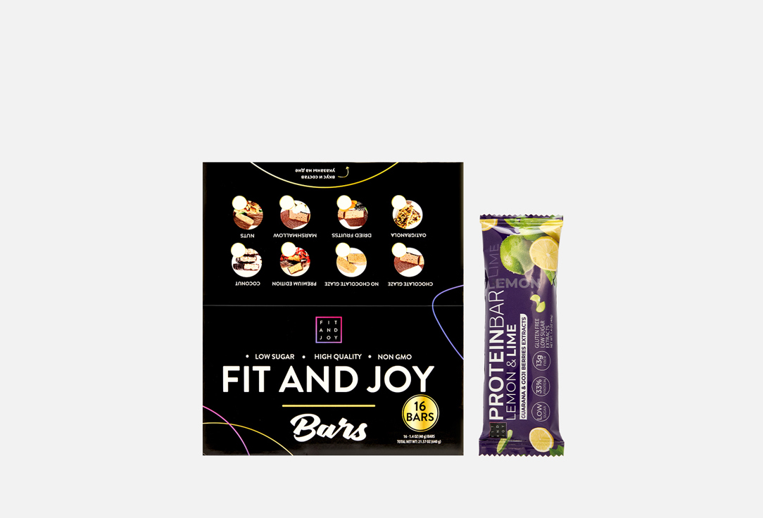 Изображение товара набор протеиновых батончиков Fit And Joy премиум лимон-лайм