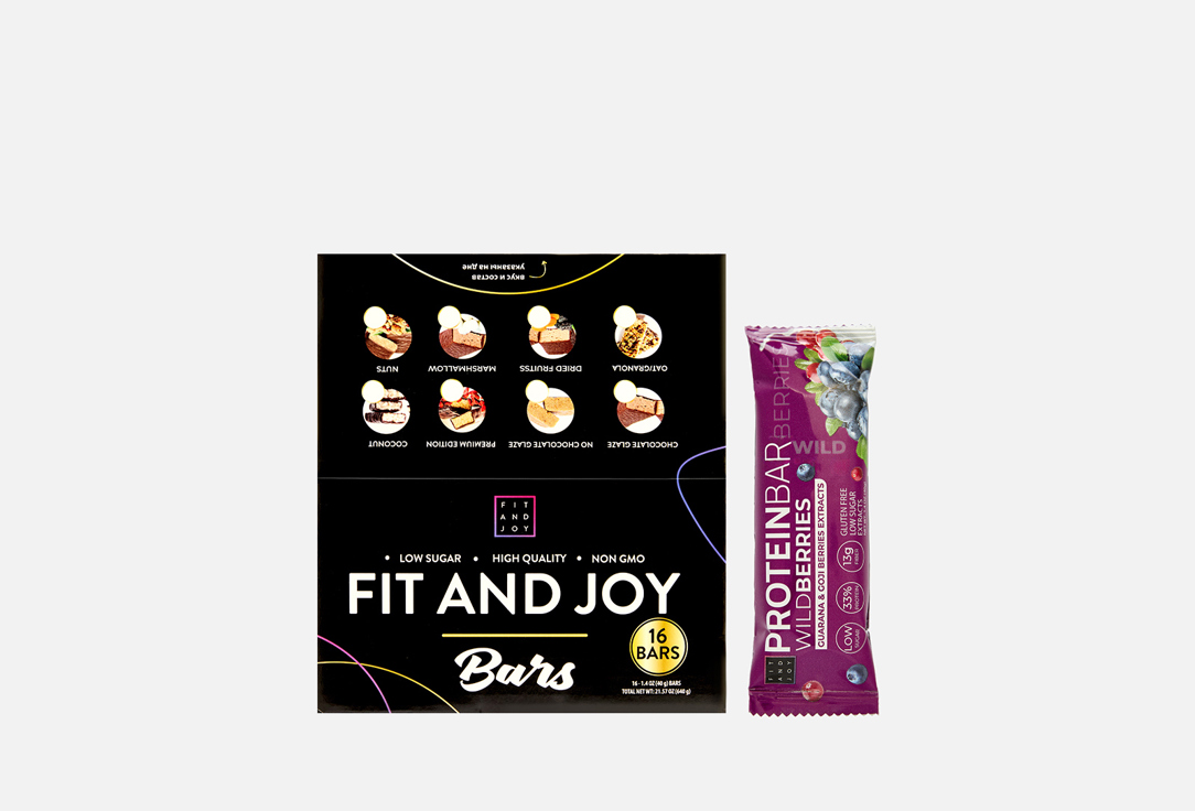 Изображение товара набор протеиновых батончиков Fit And Joy премиум лесные ягоды