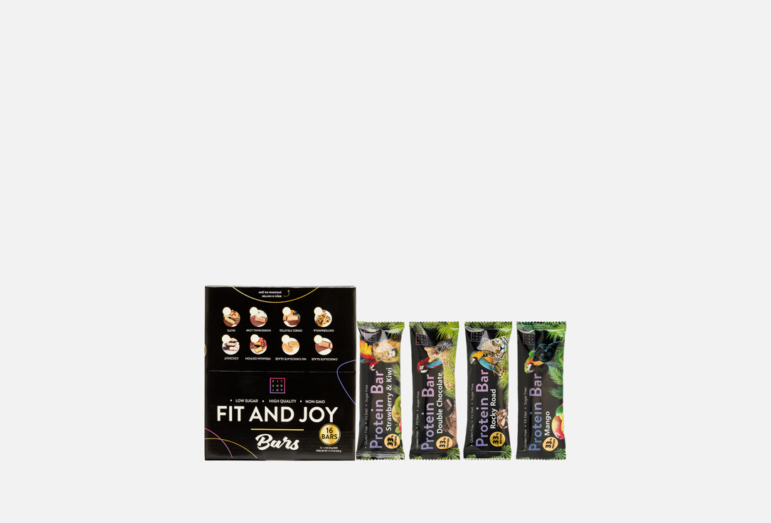 

набор протеиновых батончиков FIT AND JOY, Ассорти без глазури 16 шт
