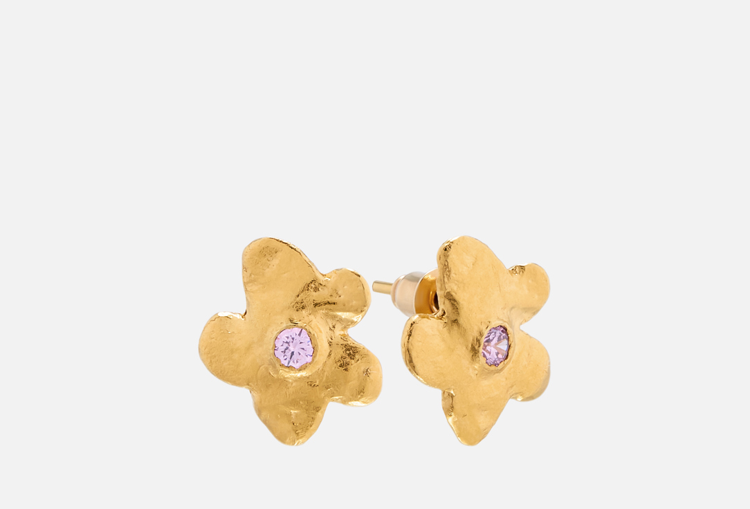 Серьги в виде цветочков Gold Rose 2 шт