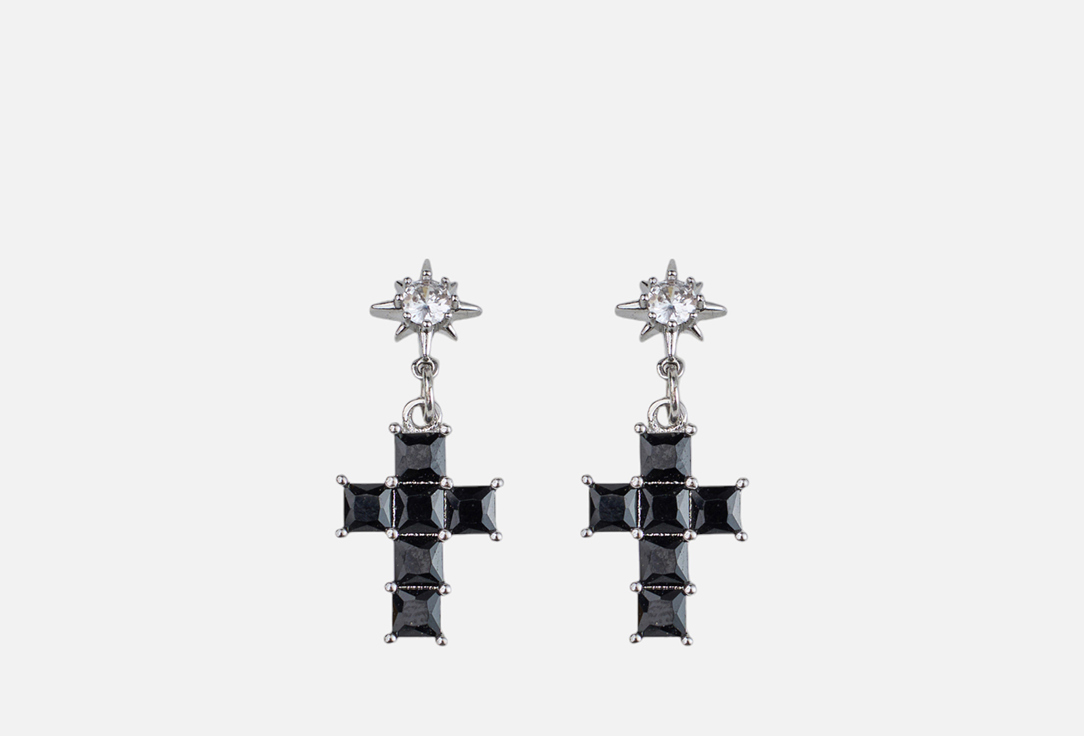 Изображение товара Серьги 19.stone черные кресты