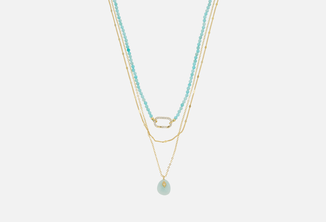 

Колье NOUVELLE MODE, С амазонитом, фианитами 1 шт