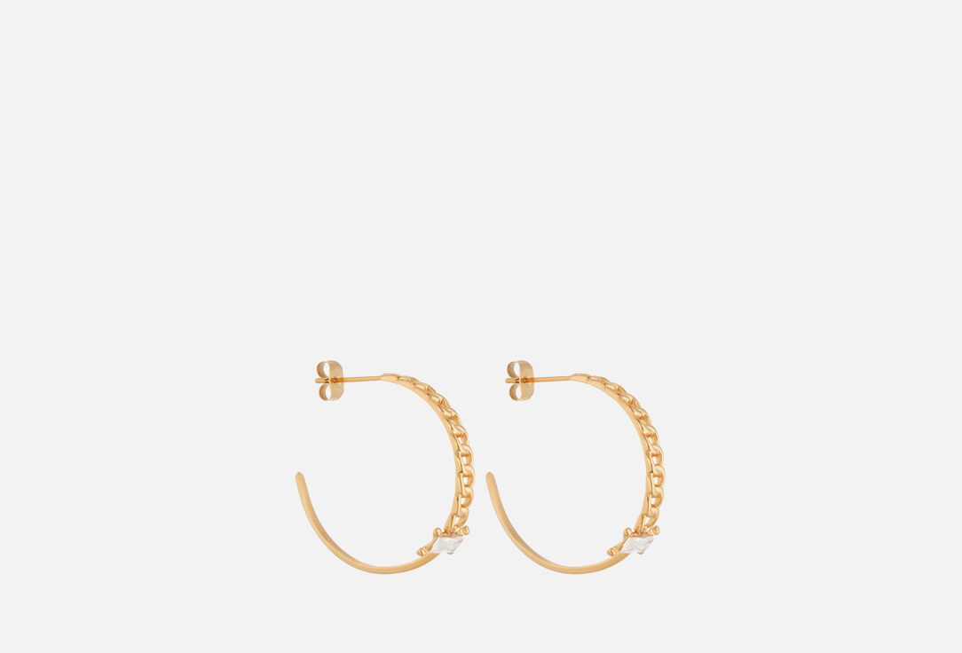 

Серьги NOUVELLE MODE, Полукольца с фианитами 2 шт